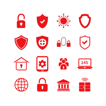 Security &amp; Privacy Icon Set Collection Vector for UI Documents Websites and Mobile Applicationsのイラスト素材