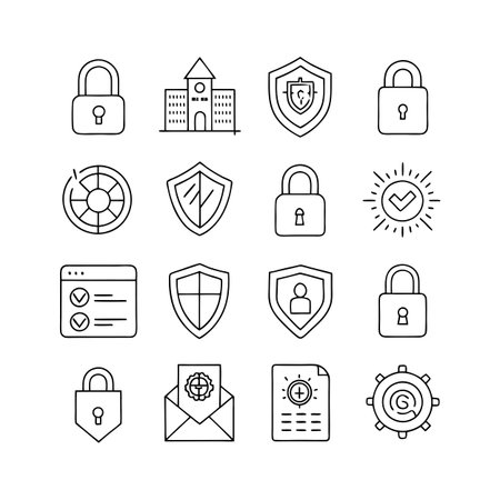 Security &amp; Privacy Icon Set Collection Vector for UI Documents Websites and Mobile Applicationsのイラスト素材