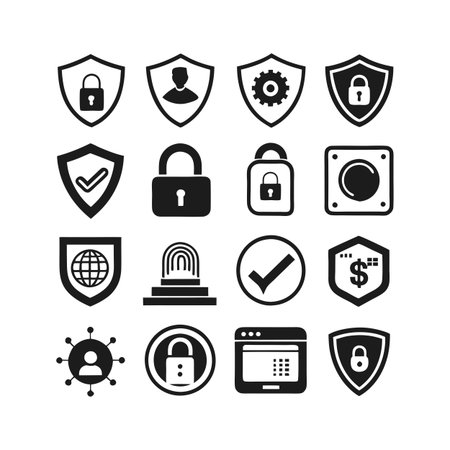 Security &amp; Privacy Icon Set Collection Vector for UI Documents Websites and Mobile Applicationsのイラスト素材