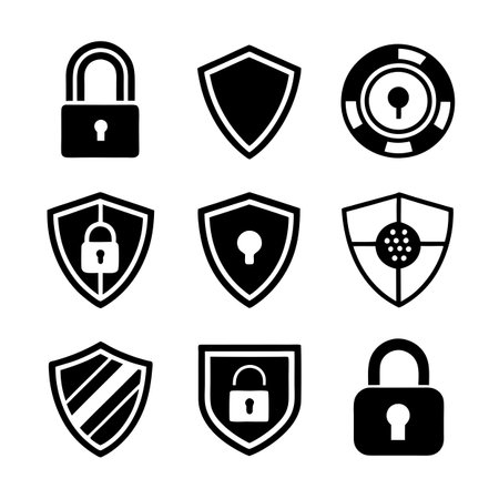 Security &amp; Privacy Icon Set Collection Vector for UI Documents Websites and Mobile Applicationsのイラスト素材