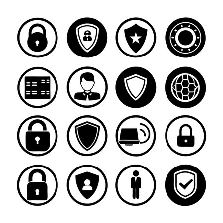 Security &amp; Privacy Icon Set Collection Vector for UI Documents Websites and Mobile Applicationsのイラスト素材