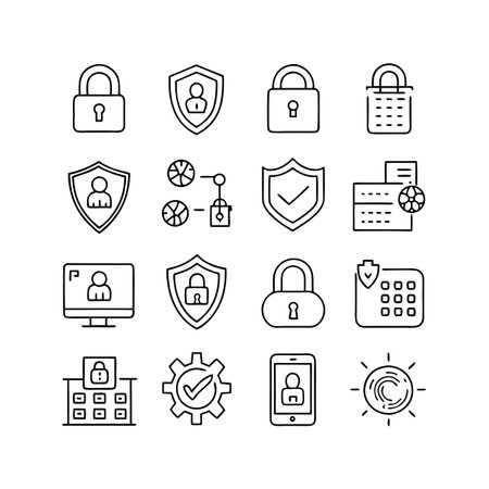 Security &amp; Privacy Icon Set Collection Vector for UI Documents Websites and Mobile Applicationsのイラスト素材