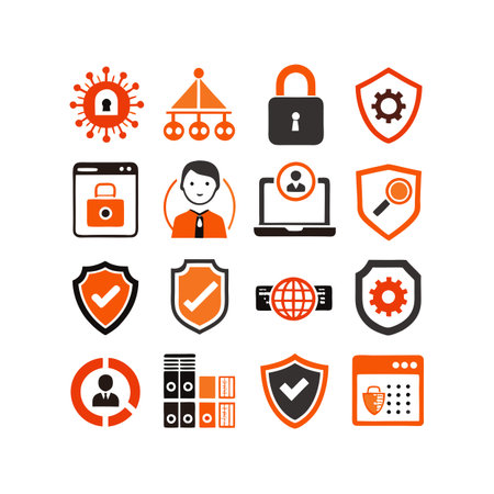 Security &amp; Privacy Icon Set Collection Vector for UI Documents Websites and Mobile Applicationsのイラスト素材