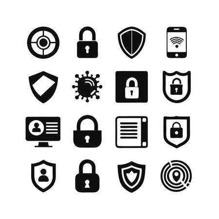 Security &amp; Privacy Icon Set Collection Vector for UI Documents Websites and Mobile Applicationsのイラスト素材