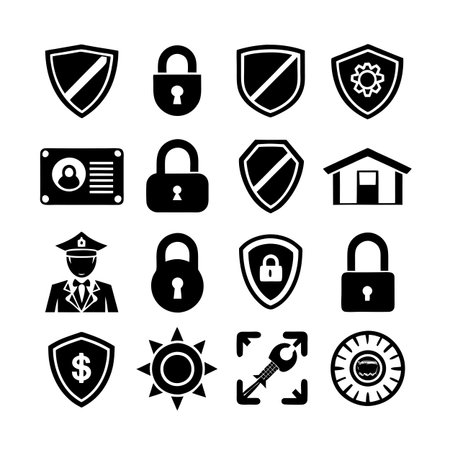 Security &amp; Privacy Icon Set Collection Vector for UI Documents Websites and Mobile Applicationsのイラスト素材