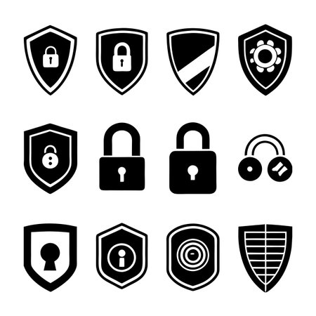 Security &amp; Privacy Icon Set Collection Vector for UI Documents Websites and Mobile Applicationsのイラスト素材