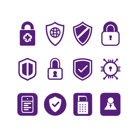Security &amp; Privacy Icon Set Collection Vector for UI Documents Websites and Mobile Applicationsのイラスト素材