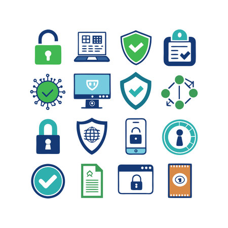 Security &amp; Privacy Icon Set Collection Vector for UI Documents Websites and Mobile Applicationsのイラスト素材