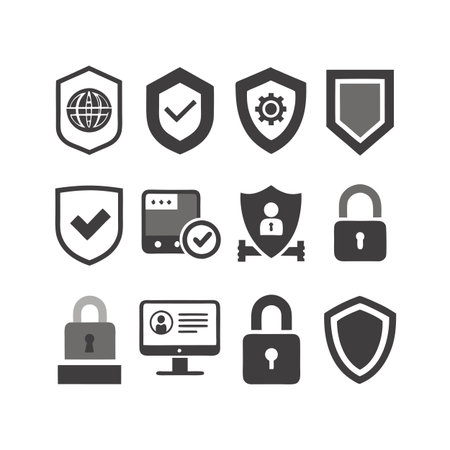Security &amp; Privacy Icon Set Collection Vector for UI Documents Websites and Mobile Applicationsのイラスト素材