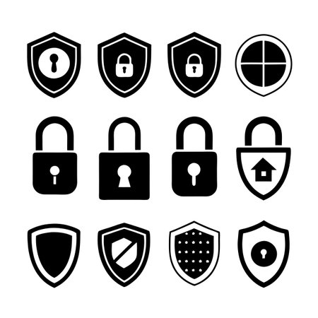 Security &amp; Privacy Icon Set Collection Vector for UI Documents Websites and Mobile Applicationsのイラスト素材
