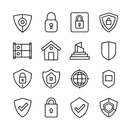 Security &amp; Privacy Icon Set Collection Vector for UI Documents Websites and Mobile Applicationsのイラスト素材