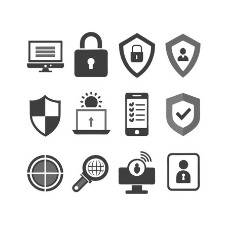 Security &amp; Privacy Icon Set Collection Vector for UI Documents Websites and Mobile Applicationsのイラスト素材