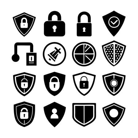 Security &amp; Privacy Icon Set Collection Vector for UI Documents Websites and Mobile Applicationsのイラスト素材