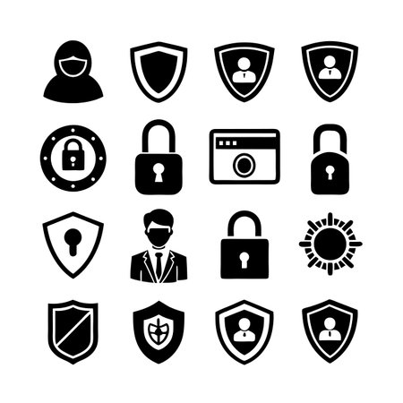 Security &amp; Privacy Icon Set Collection Vector for UI Documents Websites and Mobile Applicationsのイラスト素材