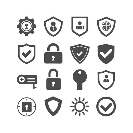 Security &amp; Privacy Icon Set Collection Vector for UI Documents Websites and Mobile Applicationsのイラスト素材