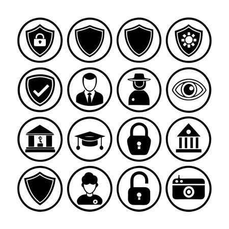 Security &amp; Privacy Icon Set Collection Vector for UI Documents Websites and Mobile Applicationsのイラスト素材
