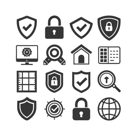 Security &amp; Privacy Icon Set Collection Vector for UI Documents Websites and Mobile Applicationsのイラスト素材