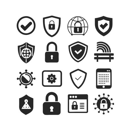 Security &amp; Privacy Icon Set Collection Vector for UI Documents Websites and Mobile Applicationsのイラスト素材
