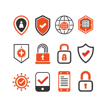 Security &amp; Privacy Icon Set Collection Vector for UI Documents Websites and Mobile Applicationsのイラスト素材