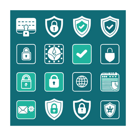 Security &amp; Privacy Icon Set Collection Vector for UI Documents Websites and Mobile Applicationsのイラスト素材