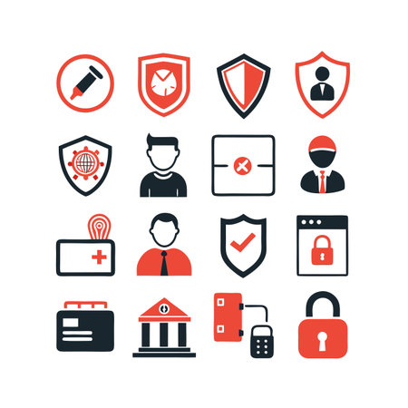 Security &amp; Privacy Icon Set Collection Vector for UI Documents Websites and Mobile Applicationsのイラスト素材
