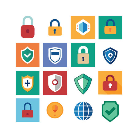 Security &amp; Privacy Icon Set Collection Vector for UI Documents Websites and Mobile Applicationsのイラスト素材