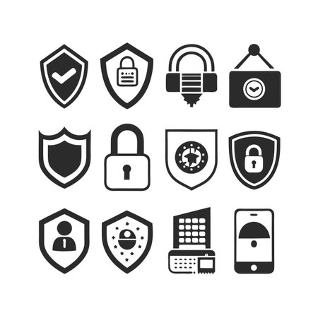 Security &amp; Privacy Icon Set Collection Vector for UI Documents Websites and Mobile Applicationsのイラスト素材