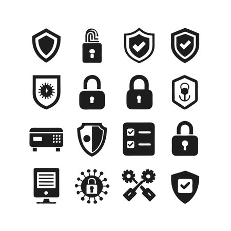 Security &amp; Privacy Icon Set Collection Vector for UI Documents Websites and Mobile Applicationsのイラスト素材