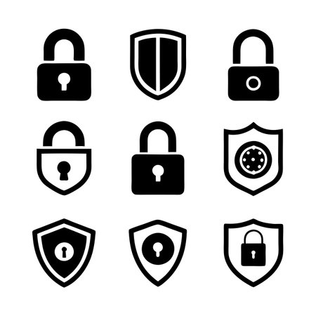 Security &amp; Privacy Icon Set Collection Vector for UI Documents Websites and Mobile Applicationsのイラスト素材