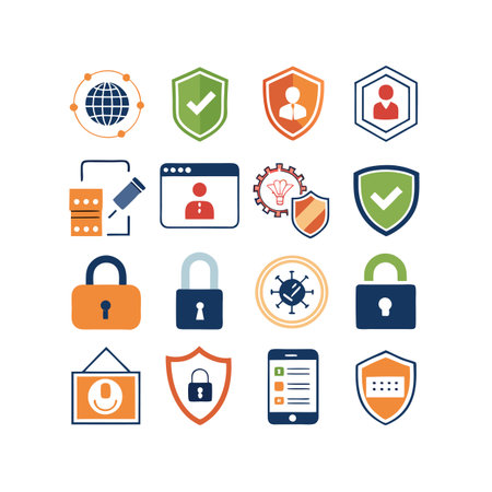 Security &amp; Privacy Icon Set Collection Vector for UI Documents Websites and Mobile Applicationsのイラスト素材