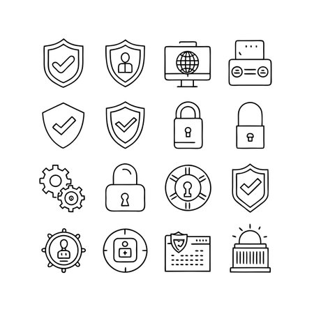 Security &amp; Privacy Icon Set Collection Vector for UI Documents Websites and Mobile Applicationsのイラスト素材