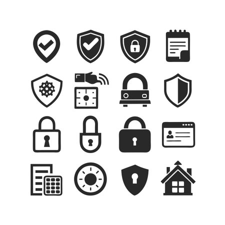 Security &amp; Privacy Icon Set Collection Vector for UI Documents Websites and Mobile Applicationsのイラスト素材