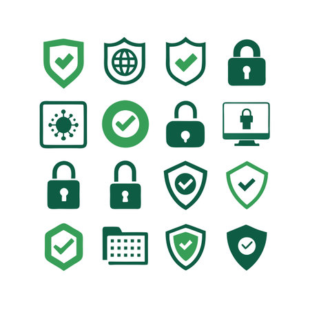 Security &amp; Privacy Icon Set Collection Vector for UI Documents Websites and Mobile Applicationsのイラスト素材