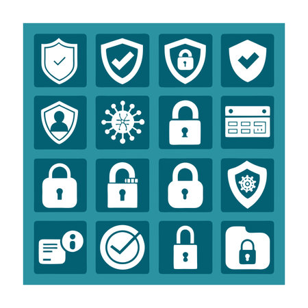 Security &amp; Privacy Icon Set Collection Vector for UI Documents Websites and Mobile Applicationsのイラスト素材