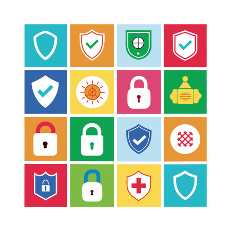 Security &amp; Privacy Icon Set Collection Vector for UI Documents Websites and Mobile Applicationsのイラスト素材