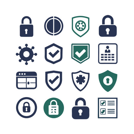 Security &amp; Privacy Icon Set Collection Vector for UI Documents Websites and Mobile Applicationsのイラスト素材