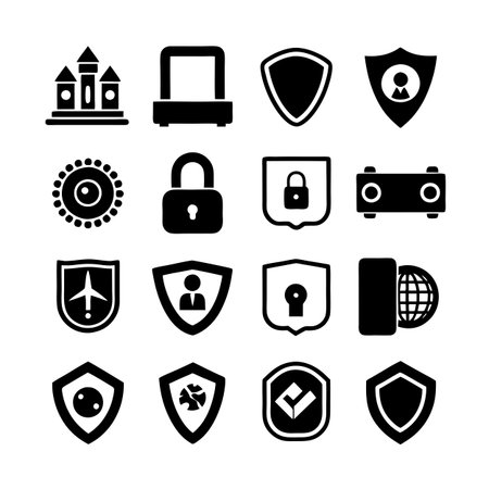 Security &amp; Privacy Icon Set Collection Vector for UI Documents Websites and Mobile Applicationsのイラスト素材