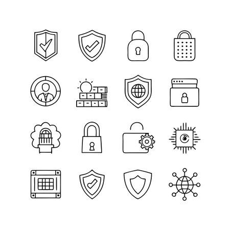Security &amp; Privacy Icon Set Collection Vector for UI Documents Websites and Mobile Applicationsのイラスト素材