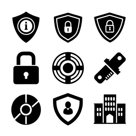 Security &amp; Privacy Icon Set Collection Vector for UI Documents Websites and Mobile Applicationsのイラスト素材
