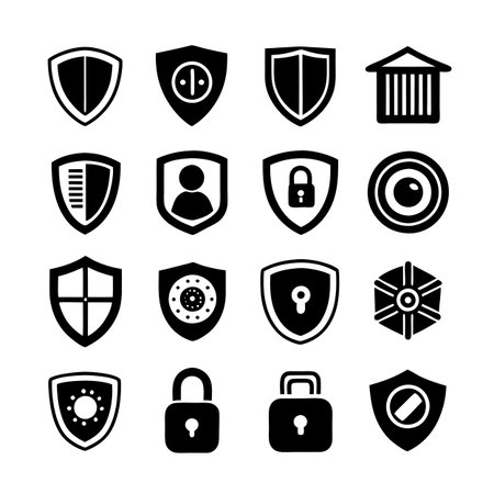 Security &amp; Privacy Icon Set Collection Vector for UI Documents Websites and Mobile Applicationsのイラスト素材