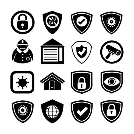 Security &amp; Privacy Icon Set Collection Vector for UI Documents Websites and Mobile Applicationsのイラスト素材