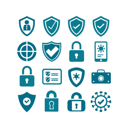 Security &amp; Privacy Icon Set Collection Vector for UI Documents Websites and Mobile Applicationsのイラスト素材