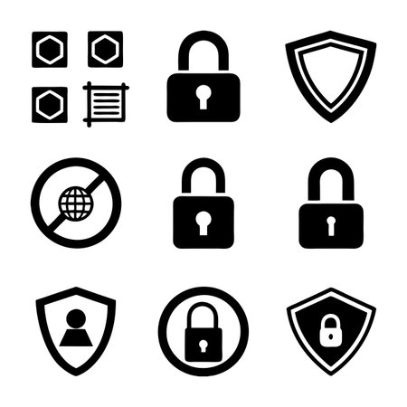 Security &amp; Privacy Icon Set Collection Vector for UI Documents Websites and Mobile Applicationsのイラスト素材