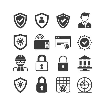 Security &amp; Privacy Icon Set Collection Vector for UI Documents Websites and Mobile Applicationsのイラスト素材