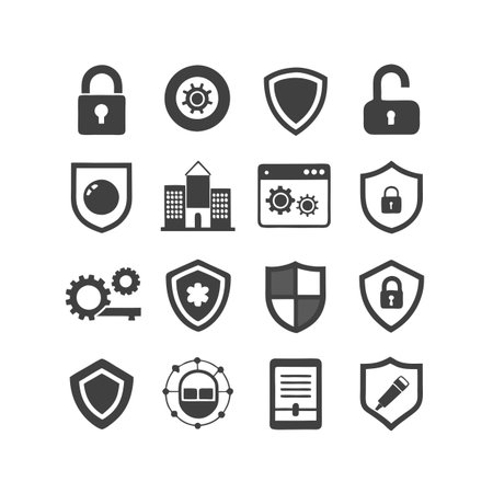 Security &amp; Privacy Icon Set Collection Vector for UI Documents Websites and Mobile Applicationsのイラスト素材