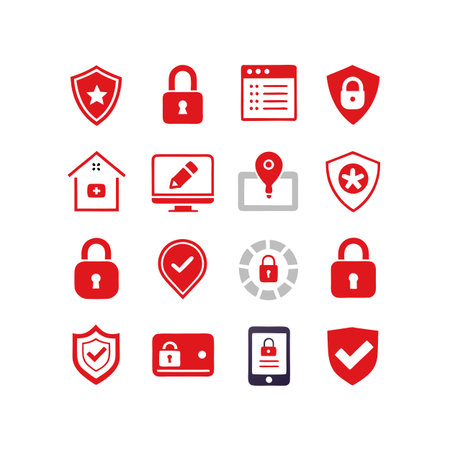 Security & Privacy Icon Set Collection Vector for UI Documents Websites and Mobile Applications
