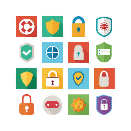 Security &amp; Privacy Icon Set Collection Vector for UI Documents Websites and Mobile Applicationsのイラスト素材