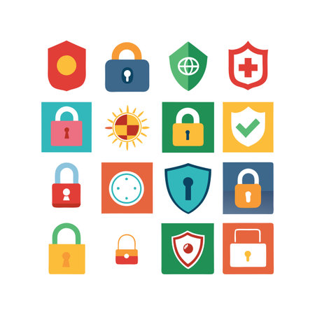 Security &amp; Privacy Icon Set Collection Vector for UI Documents Websites and Mobile Applicationsのイラスト素材