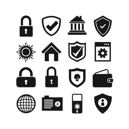 Security &amp; Privacy Icon Set Collection Vector for UI Documents Websites and Mobile Applicationsのイラスト素材