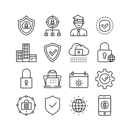 Security &amp; Privacy Icon Set Collection Vector for UI Documents Websites and Mobile Applicationsのイラスト素材